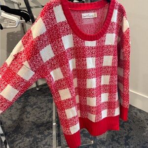 Hanna Andersson Red and Cream Checkered Sweater